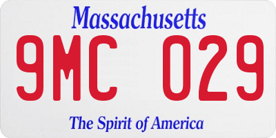 MA license plate 9MC029