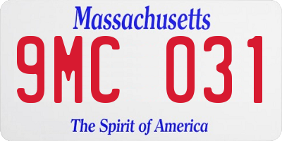MA license plate 9MC031