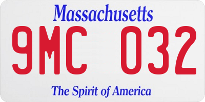 MA license plate 9MC032