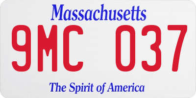 MA license plate 9MC037