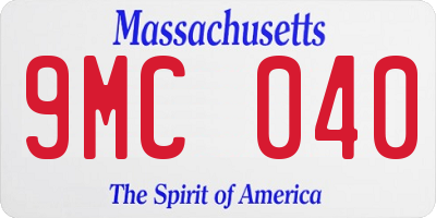 MA license plate 9MC040