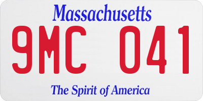 MA license plate 9MC041