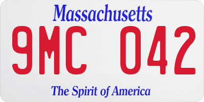 MA license plate 9MC042