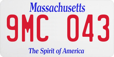 MA license plate 9MC043