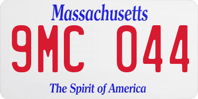 MA license plate 9MC044