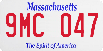MA license plate 9MC047