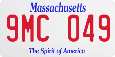 MA license plate 9MC049