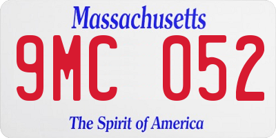 MA license plate 9MC052