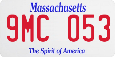 MA license plate 9MC053