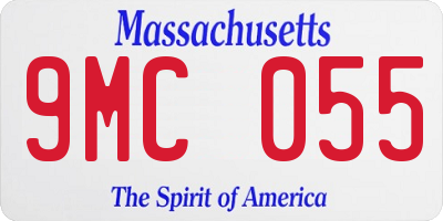 MA license plate 9MC055
