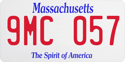 MA license plate 9MC057