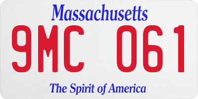 MA license plate 9MC061