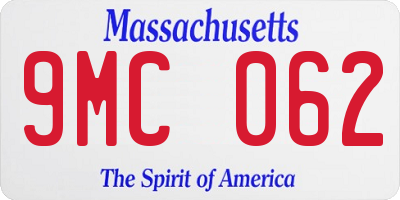 MA license plate 9MC062