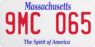 MA license plate 9MC065