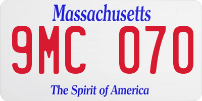 MA license plate 9MC070