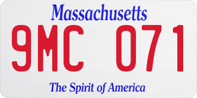 MA license plate 9MC071