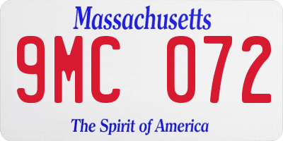 MA license plate 9MC072