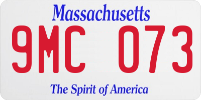 MA license plate 9MC073