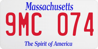 MA license plate 9MC074