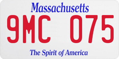 MA license plate 9MC075