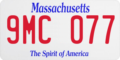 MA license plate 9MC077