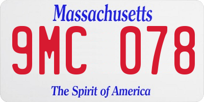 MA license plate 9MC078