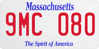 MA license plate 9MC080