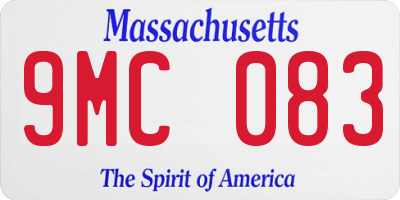 MA license plate 9MC083