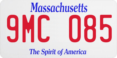 MA license plate 9MC085