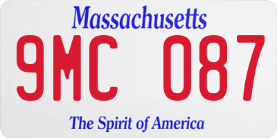 MA license plate 9MC087