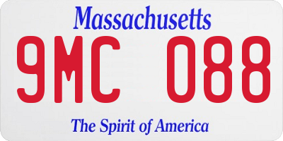 MA license plate 9MC088
