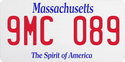 MA license plate 9MC089