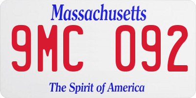MA license plate 9MC092