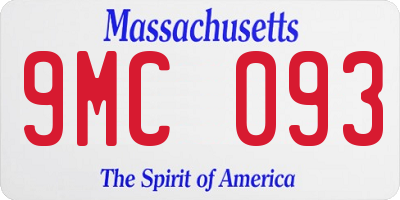 MA license plate 9MC093