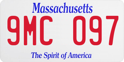 MA license plate 9MC097