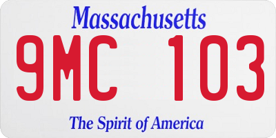 MA license plate 9MC103