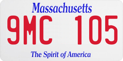 MA license plate 9MC105