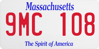 MA license plate 9MC108