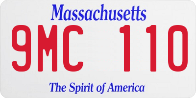 MA license plate 9MC110