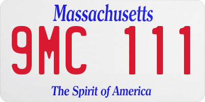 MA license plate 9MC111