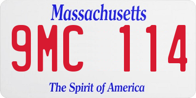 MA license plate 9MC114