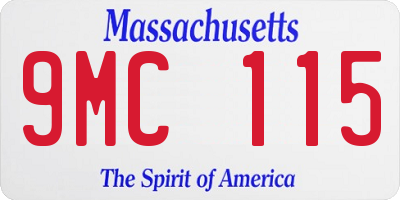 MA license plate 9MC115