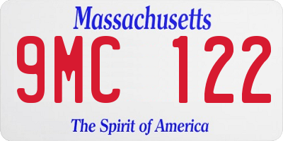 MA license plate 9MC122