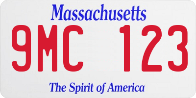 MA license plate 9MC123