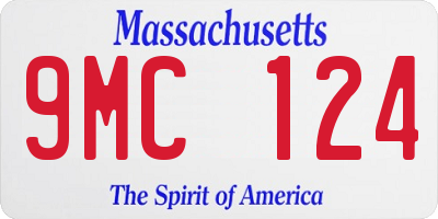 MA license plate 9MC124