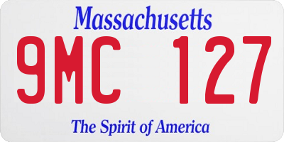 MA license plate 9MC127