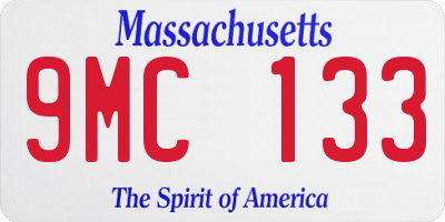 MA license plate 9MC133
