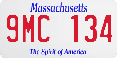 MA license plate 9MC134