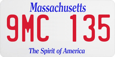 MA license plate 9MC135
