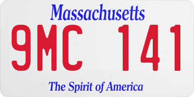 MA license plate 9MC141